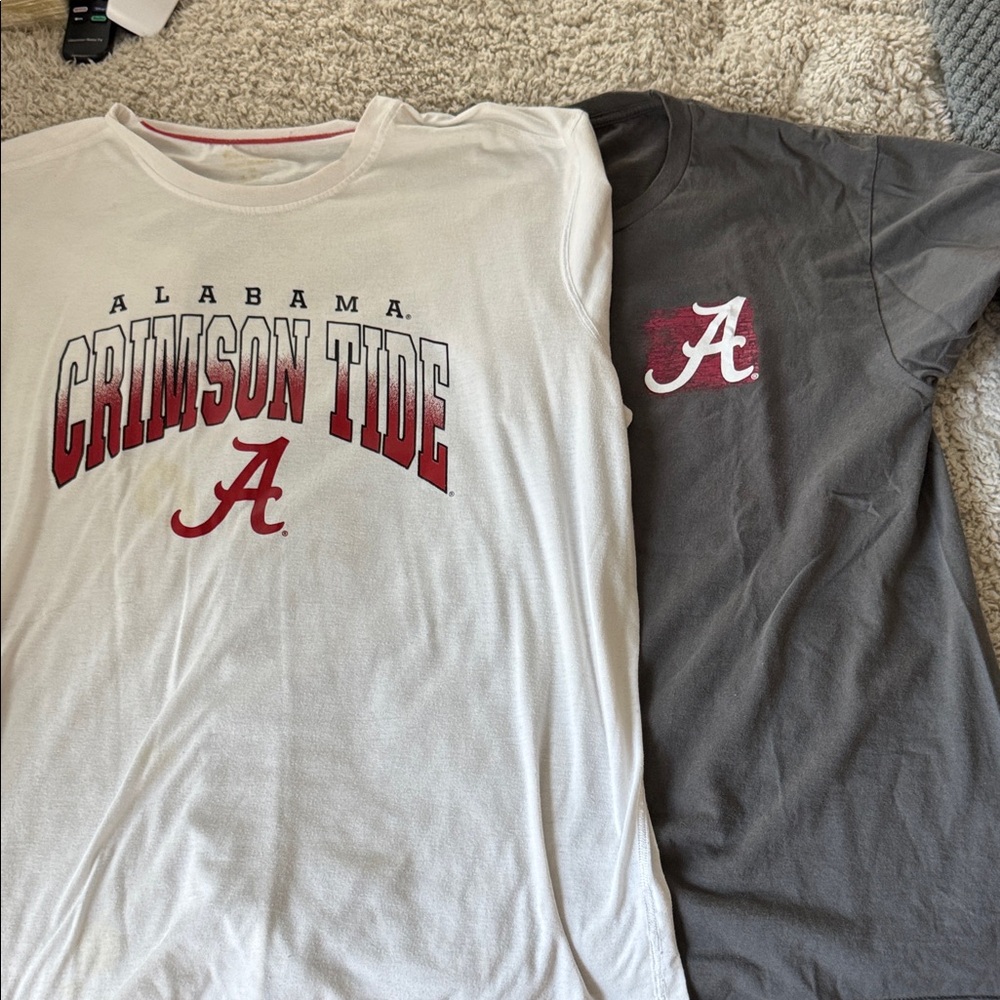 Alabama Crimson Tide Short Sleeve T-Shirt - White and Gray